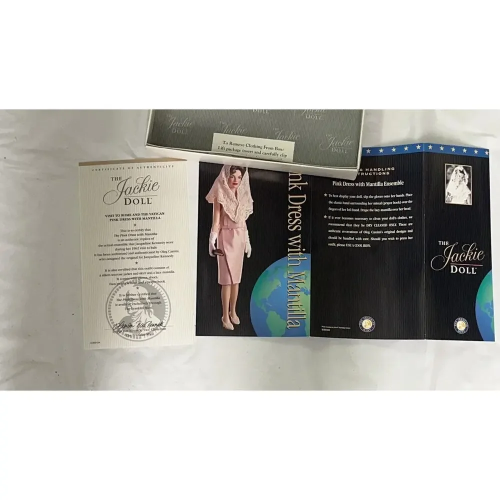 Franklin Mint Jackie Doll Accessories Pink Gown Visit To Rome & Vatican with COA